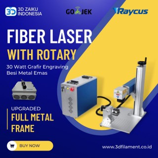 Zaiku Fiber Laser with Rotary 30 Watt Grafir Engraving Besi Metal Emas